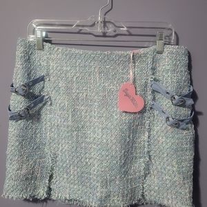 Sugar Thrillz Blue Tweed Skirt